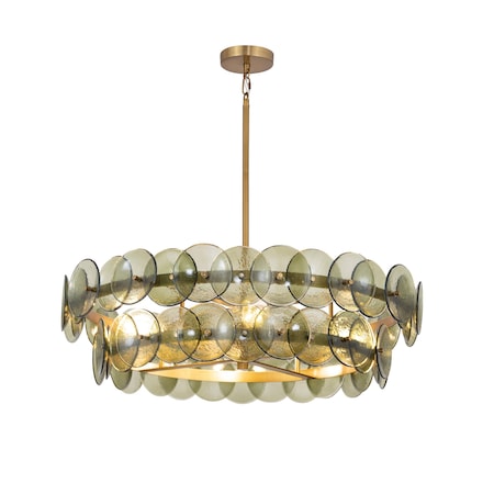 Maxim Lighting Loren 30'' Chandelier, Weathered Brass 21823GNWBR